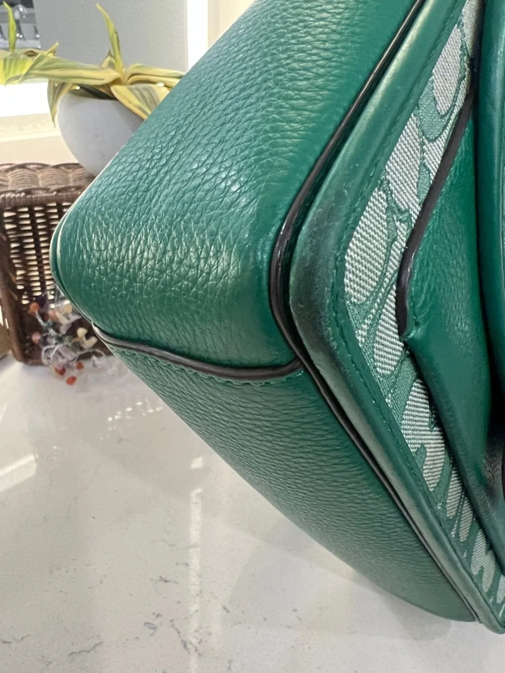 Coach Green Signature Jacquard Crossbody Shoulder Bag - Picture 4 of 15